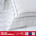 Algodão 250TC cetim bordado cama conjunto folha Hotel linho fabricantes
